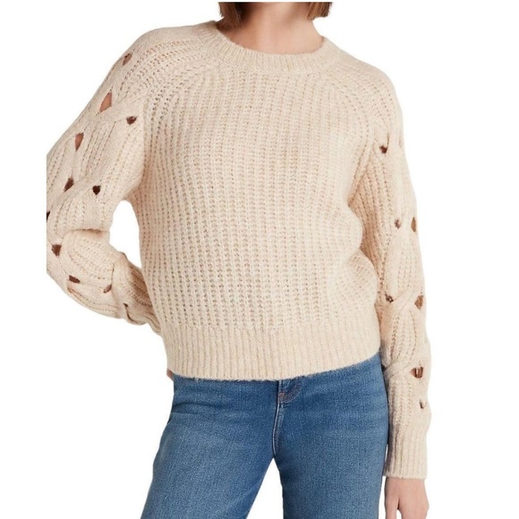 Women’s New Express Open Cable Raglan Sleeve Sweater - Picture 1 of 8